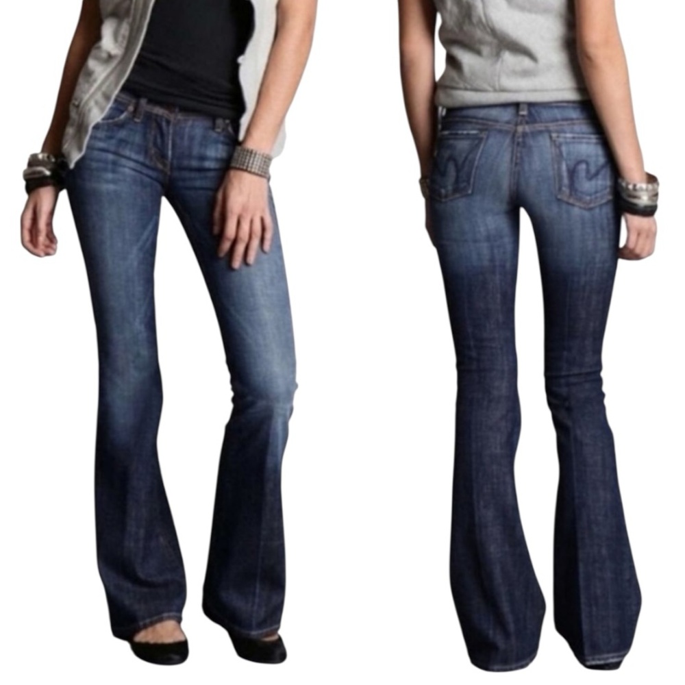 COH Ingrid Low Waist Flare Jeans Women’s Size 28 Medium Wash Stretch Denim